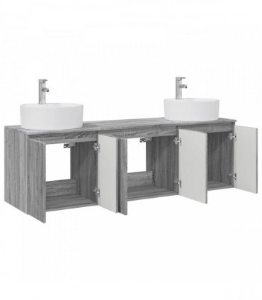 vidaXL Bathroom Cabinet Set 3 pcs Grey Sonoma 161.5 x 44.5 x 82 cm