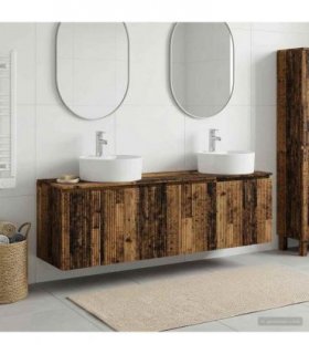 vidaXL Bathroom Cabinet Set 3 pcs Old Wood 161.5 x 44.5 x 82 cm