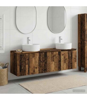 vidaXL Bathroom Cabinet Set 3 pcs Old Wood 161.5 x 44.5 x 82 cm