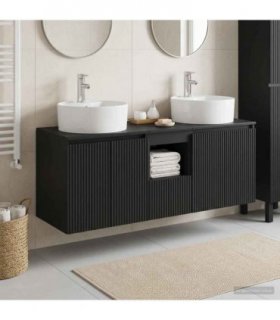 vidaXL Wall-mounted Bathroom Cabinet Set 3 pcs Black