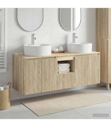vidaXL Wall-mounted Bathroom Cabinet Set 3 pcs Sonoma Oak