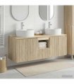 vidaXL Wall-mounted Bathroom Cabinet Set 3 pcs Sonoma Oak