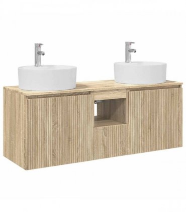 vidaXL Wall-mounted Bathroom Cabinet Set 3 pcs Sonoma Oak