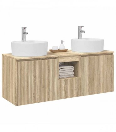 vidaXL Wall-mounted Bathroom Cabinet Set 3 pcs Sonoma Oak