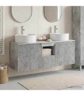 vidaXL Wall-mounted Bathroom Cabinet Set 3 pcs Concrete Grey