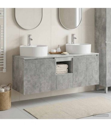 vidaXL Wall-mounted Bathroom Cabinet Set 3 pcs Concrete Grey