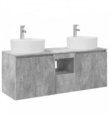 vidaXL Wall-mounted Bathroom Cabinet Set 3 pcs Concrete Grey