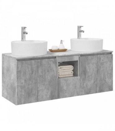 vidaXL Wall-mounted Bathroom Cabinet Set 3 pcs Concrete Grey