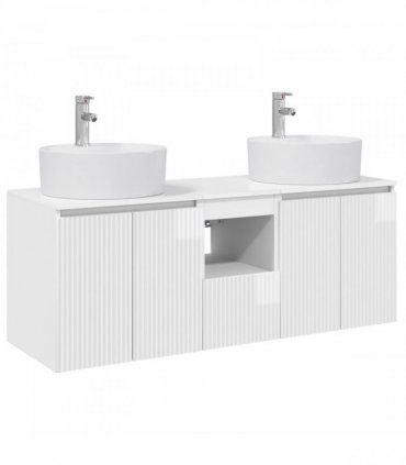 vidaXL Wall-mounted Bathroom Cabinet Set 3 pcs High Gloss White