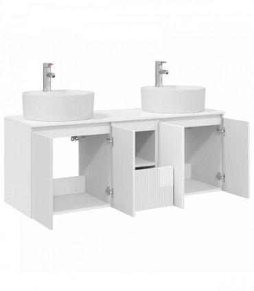 vidaXL Wall-mounted Bathroom Cabinet Set 3 pcs High Gloss White