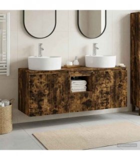 vidaXL Wall-mounted Bathroom Cabinet Set 3 pcs Smoked Oak