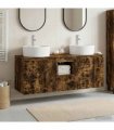 vidaXL Wall-mounted Bathroom Cabinet Set 3 pcs Smoked Oak