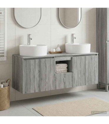 vidaXL Wall-mounted Bathroom Cabinet Set 3 pcs Grey Sonoma
