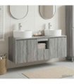 vidaXL Wall-mounted Bathroom Cabinet Set 3 pcs Grey Sonoma