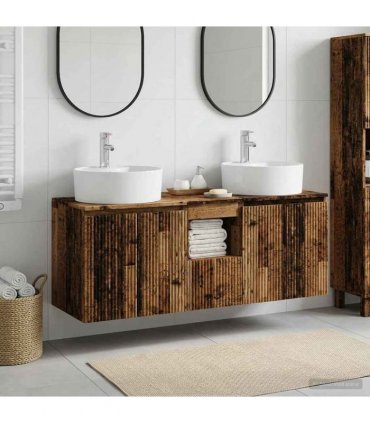 vidaXL Wall-mounted Bathroom Cabinet Set 3 pcs Old Wood