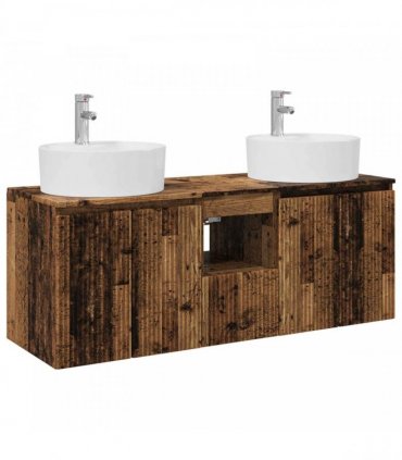 vidaXL Wall-mounted Bathroom Cabinet Set 3 pcs Old Wood