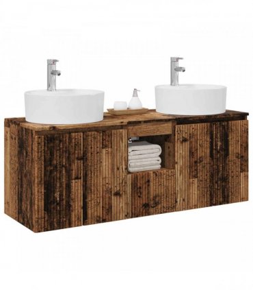vidaXL Wall-mounted Bathroom Cabinet Set 3 pcs Old Wood