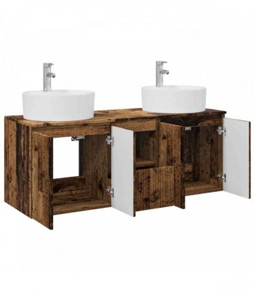 vidaXL Wall-mounted Bathroom Cabinet Set 3 pcs Old Wood