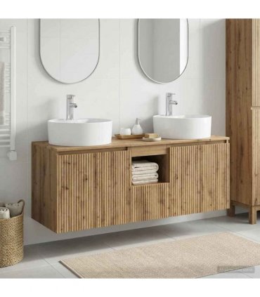 vidaXL Wall-mounted Bathroom Cabinet Set 3 pcs Artisan Oak