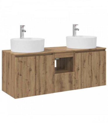 vidaXL Wall-mounted Bathroom Cabinet Set 3 pcs Artisan Oak
