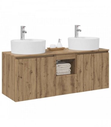 vidaXL Wall-mounted Bathroom Cabinet Set 3 pcs Artisan Oak