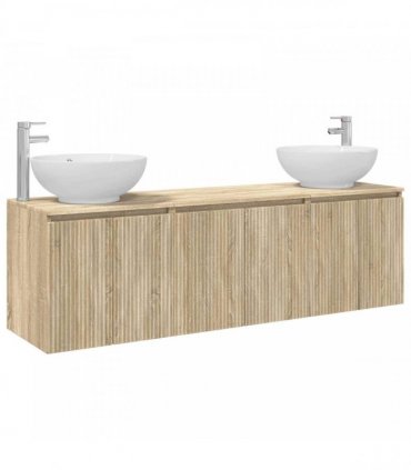 vidaXL Bathroom Cabinet Set 3 pcs Sonoma Oak 161.5 x 44.5 x 80 cm