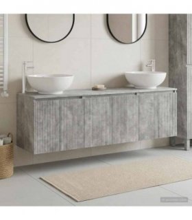 vidaXL Bathroom Cabinet Set 3 pcs Concrete Grey 161.5 x 44.5 x 80 cm
