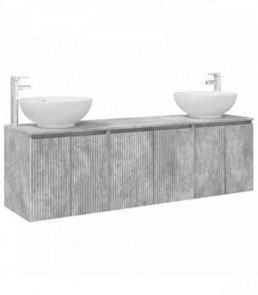 vidaXL Bathroom Cabinet Set 3 pcs Concrete Grey 161.5 x 44.5 x 80 cm
