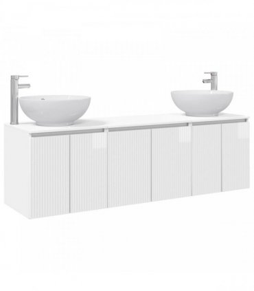 vidaXL Bathroom Cabinet Set 3 pcs High Gloss White