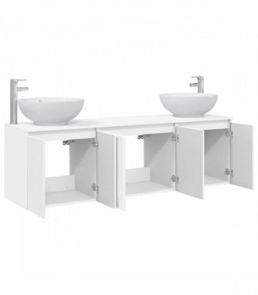 vidaXL Bathroom Cabinet Set 3 pcs High Gloss White