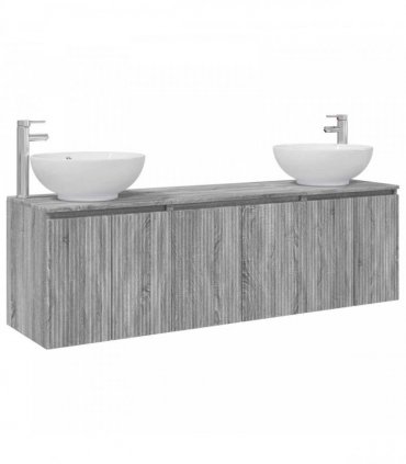 vidaXL Bathroom Cabinet Set 3 pcs Grey Sonoma 161.5 x 44.5 x 80 cm