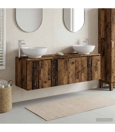 vidaXL Bathroom Cabinet Set 3 pcs Old Wood 161.5 x 44.5 x 80 cm