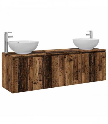 vidaXL Bathroom Cabinet Set 3 pcs Old Wood 161.5 x 44.5 x 80 cm
