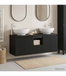 vidaXL Bathroom Cabinet Set 3 pcs Black 129 x 44.5 x 80 cm