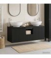 vidaXL Bathroom Cabinet Set 3 pcs Black 129 x 44.5 x 80 cm