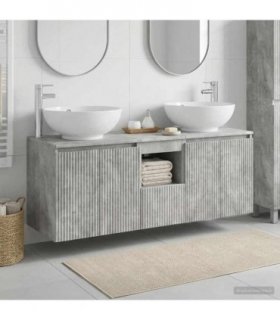 vidaXL Bathroom Cabinet Set 3 pcs Concrete Grey 129 x 44.5 x 80 cm