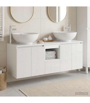 vidaXL Bathroom Cabinet Set 3 pcs High Gloss White 129 x 44.5 x 80 cm