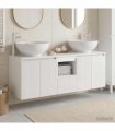 vidaXL Bathroom Cabinet Set 3 pcs High Gloss White 129 x 44.5 x 80 cm