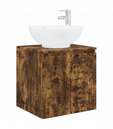 vidaXL Bathroom Cabinet Set 3 pcs Smoked Oak 129 x 44.5 x 80 cm