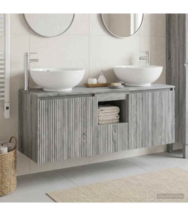 vidaXL Bathroom Cabinet Set 3 pcs Grey Sonoma 129 x 44.5 x 80 cm