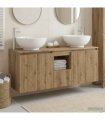 vidaXL Bathroom Cabinet Set 3 pcs Artisan Oak 129 x 44.5 x 80 cm