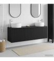 vidaXL Bathroom Cabinet Set 3 pcs Black 161.5 x 44.5 x 80 cm