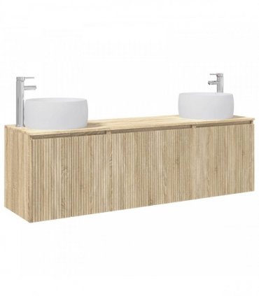 vidaXL Bathroom Cabinet Set 3 pcs Sonoma Oak 161.5 x 44.5 x 80 cm