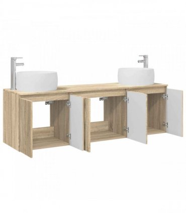 vidaXL Bathroom Cabinet Set 3 pcs Sonoma Oak 161.5 x 44.5 x 80 cm