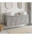vidaXL Bathroom Cabinet Set 3 pcs Concrete Grey 161.5 x 44.5 x 80 cm