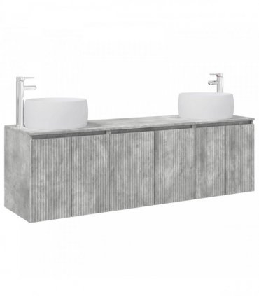 vidaXL Bathroom Cabinet Set 3 pcs Concrete Grey 161.5 x 44.5 x 80 cm