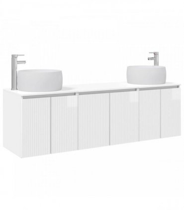 vidaXL Bathroom Cabinet Set 3 pcs High Gloss White
