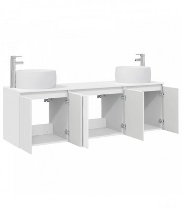 vidaXL Bathroom Cabinet Set 3 pcs High Gloss White