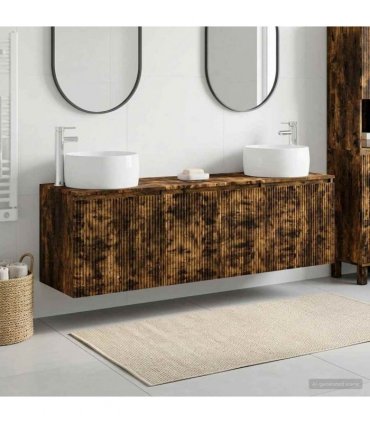 vidaXL Bathroom Cabinet Set 3 pcs Smoked Oak 161.5 x 44.5 x 80 cm