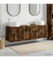 vidaXL Bathroom Cabinet Set 3 pcs Smoked Oak 161.5 x 44.5 x 80 cm